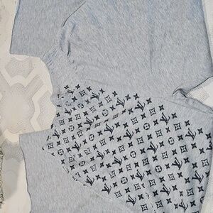 LV Light Gray Monogram Lounge Pants And T-shirt